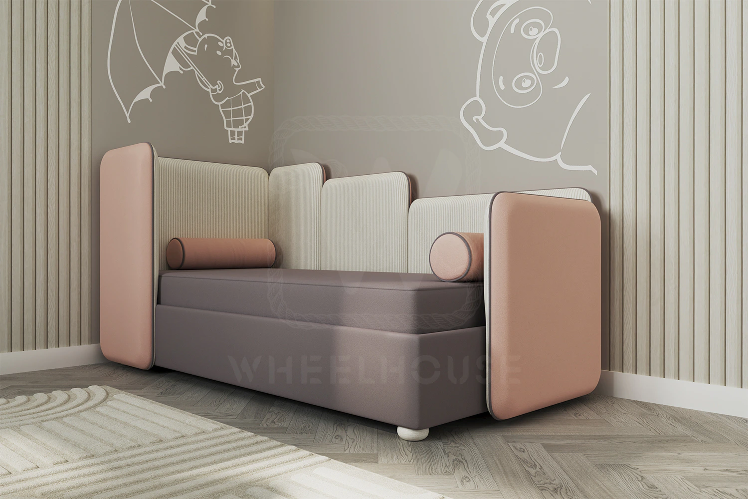 Детская / Подростковая / Взрослая односпальная кровать LEVEL-02