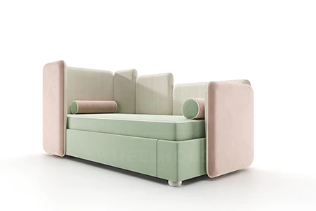 Детская / Подростковая / Взрослая односпальная кровать LEVEL-02 Mint Cloud