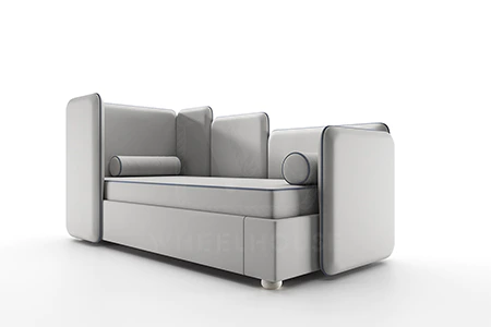 Детская / Подростковая / Взрослая односпальная кровать LEVEL-02 Silver