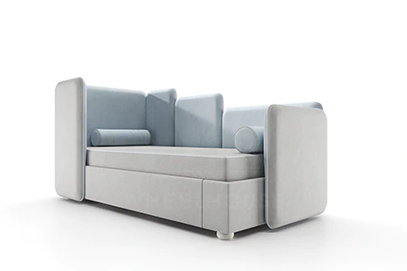 Детская / Подростковая / Взрослая односпальная кровать LEVEL-02 Snowy